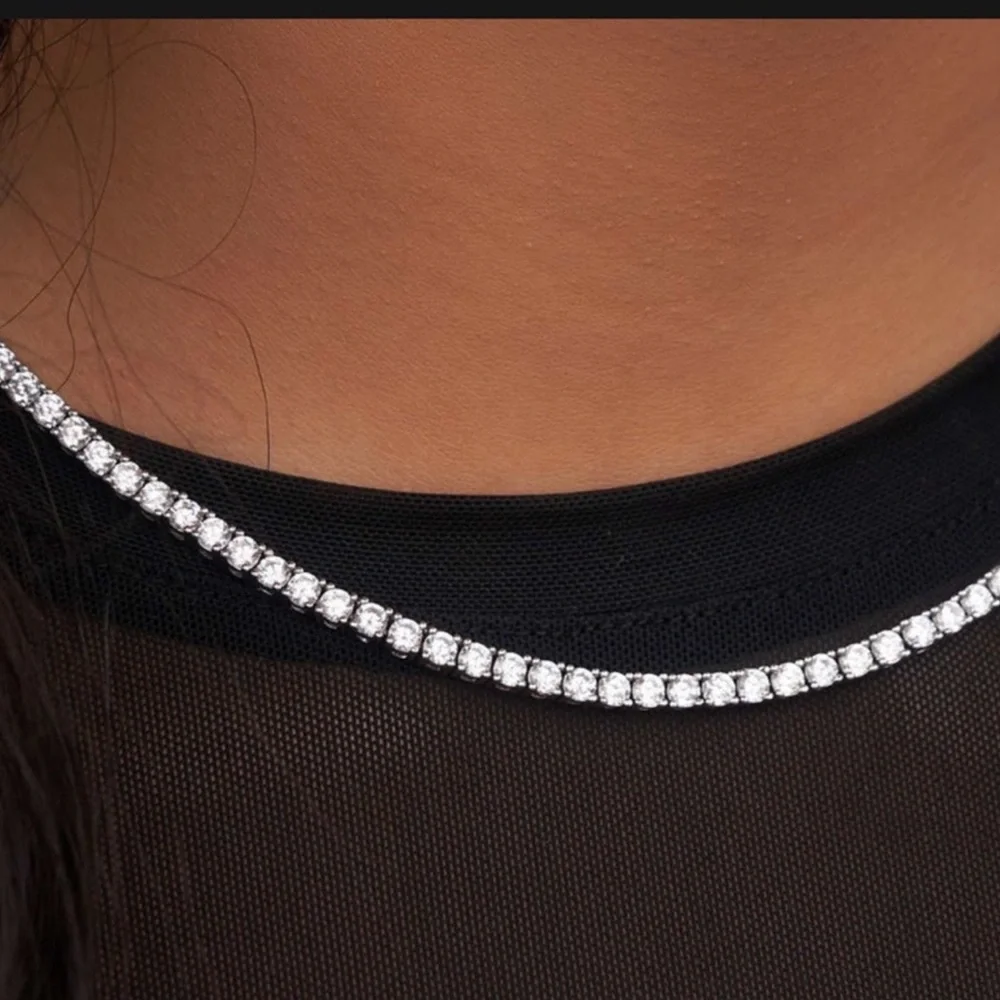 18k 24ct Tennis Necklace - Picture 5 of 9